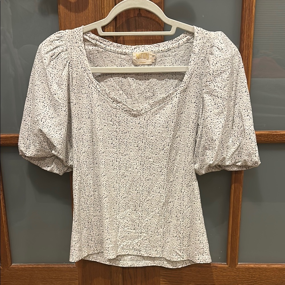 White Speckled Women's Top